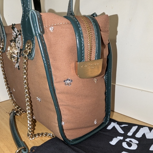 Kurt Geiger NWT Brown and Green Tote - Picture 3 of 11